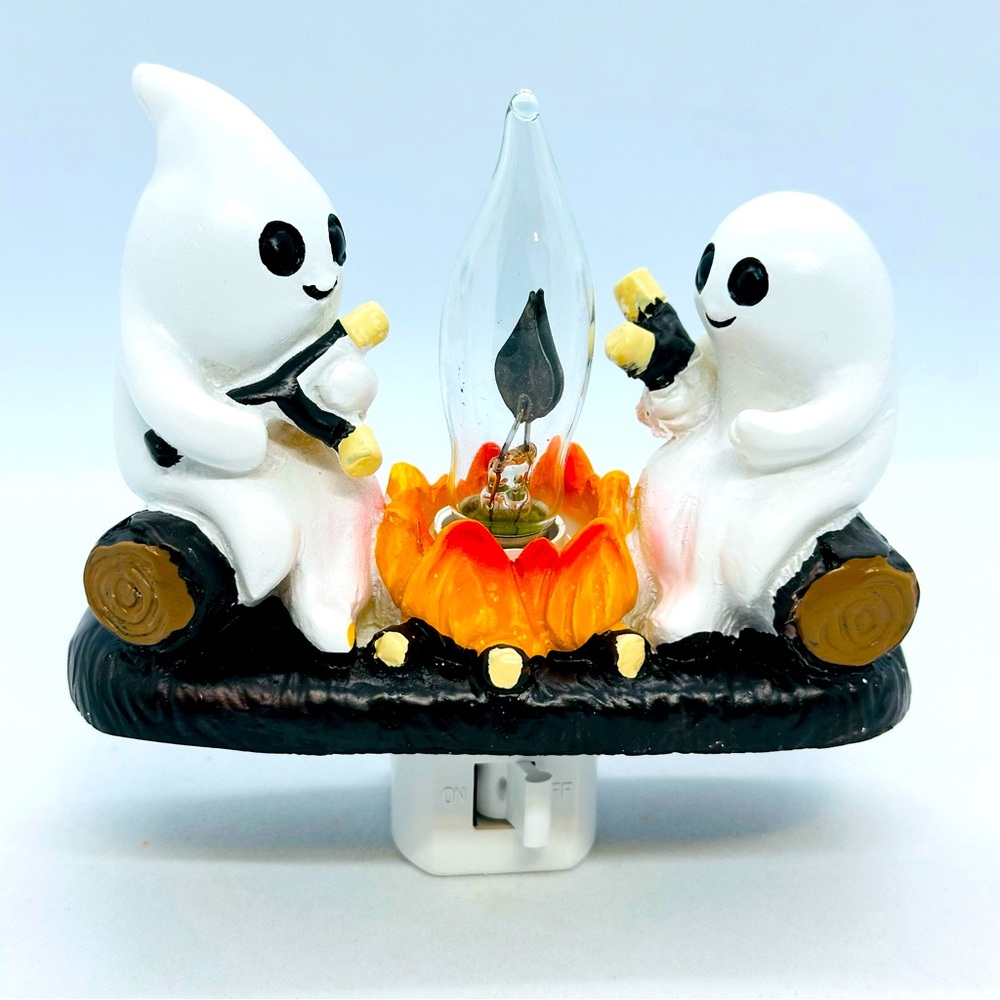 2024 Halloween Ghosts Campfire Flickering Nightlight Fire Marshmallows Intertek